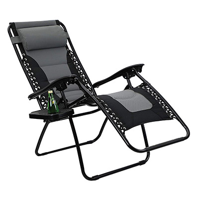 10-PHI-VILLA-Padded-Zero-Gravity-Lounge-Chair-Patio-Adjustable-Reclining-with-Cup-Holder-for-Outdoor-Yard-Porch-Grey
